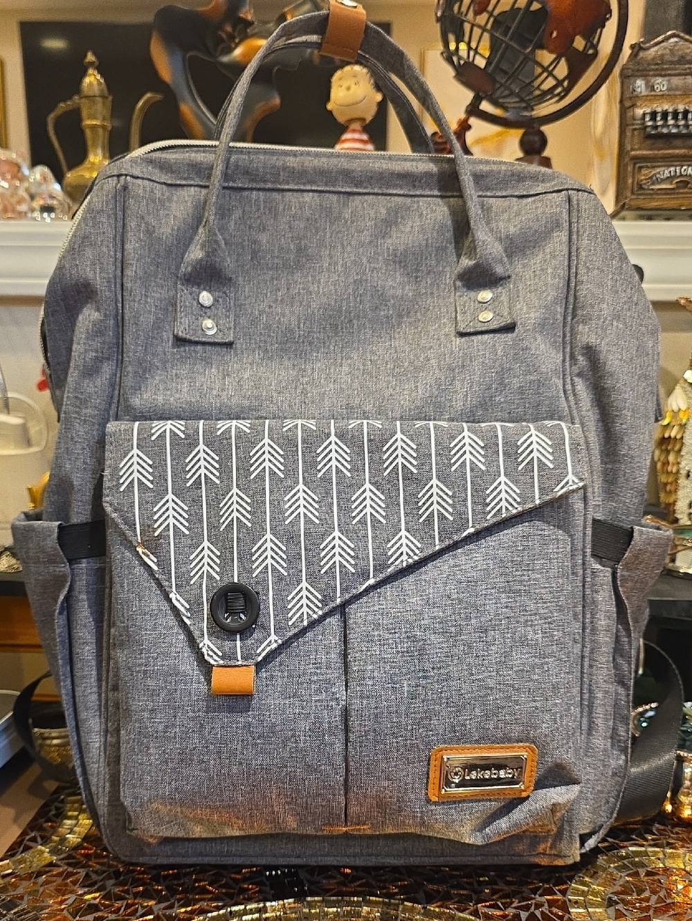 LEKEBABY Backpack with Arrow-Pattern Flap